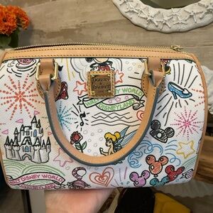 Dooney & Bourke White Satchel with Disney Sketch Design